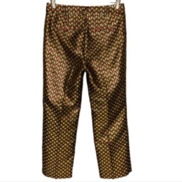 Anthropologie Slim Straight Leg Pants Metallic Trousers Size 8 - Picture 3 of 6